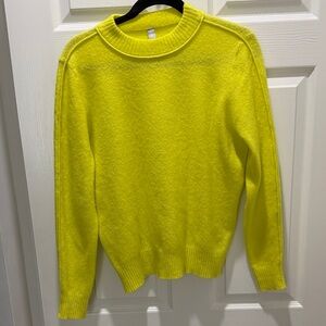 Athleta Neon Yellow Crewneck Sweater - Women's Bright Knit